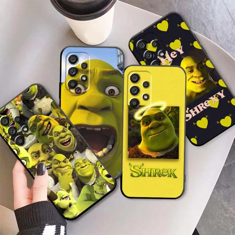 

Anime Cartoon Shreks Cute Black Phone Case For Samsung A73 A72 A71 A53 A52 A51 A42 A34 A33 A32 A23 A22 A21 A13 A04 A03 5G