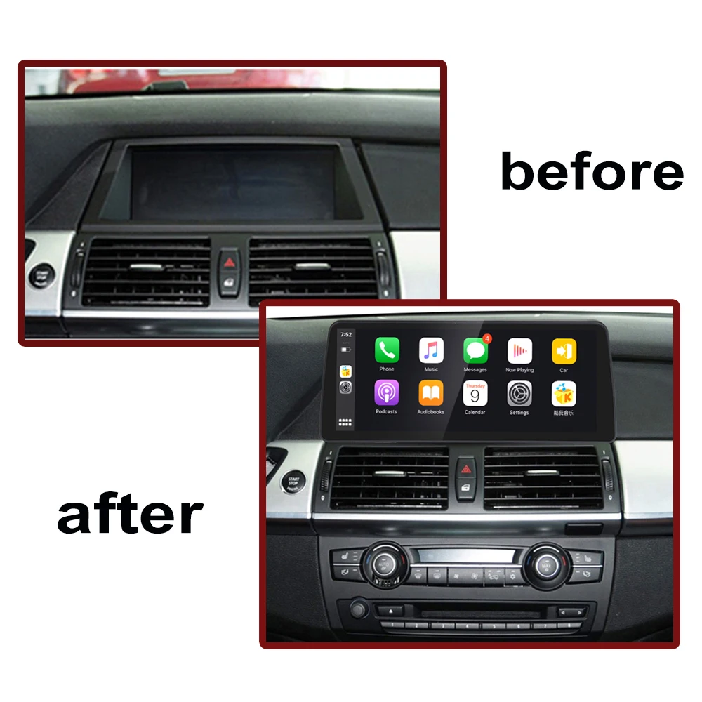 12 3 дюймовый IPS Carplay Android Автомобильный DVD-плеер GPS для BMW X5 E70 / X6 E71 (2007-2014) CCC CIC