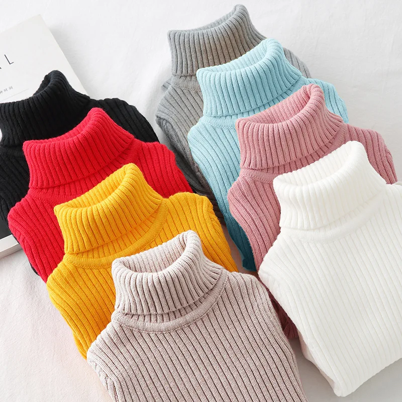 Baby Girls Winter Turtleneck Sweater Clothes 2022 Autumn Children Clothing Pullover Knitted Kids Sweaters