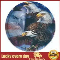 Metal Round tin Sign Patriotic Eagle Antique Tin Sign Rustic Wall Decor Metal Wall Plate Vintage Tin Sign Retro Advertising