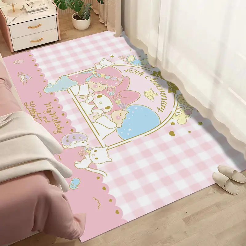 Pаспродажа Красивый ковер Kuromi Hello Kitty и Cinnamoroll, мультяшное прикроватное одеяло, коврик Kuromi Melody для девушек, маска для лица