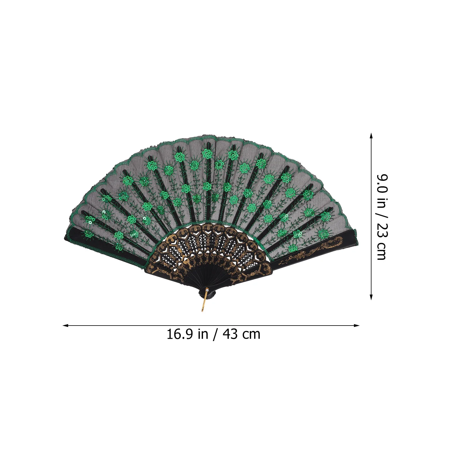 Manual Modeling Miss Fan Peacock Hand Fans Sequin Fabric Lady Silk Handheld Folding