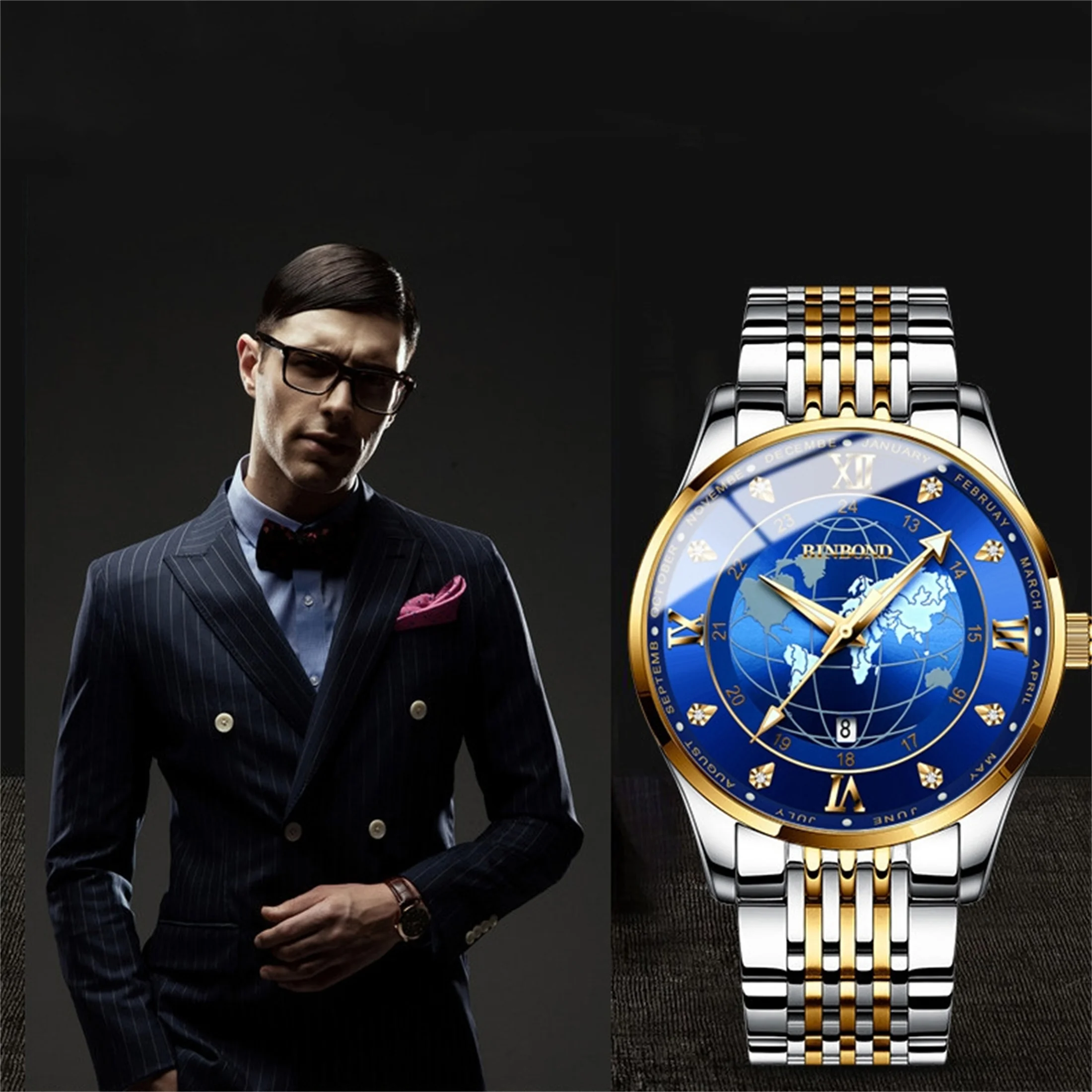 Часы наручные женские Кварцевые водонепроницаемые с браслетом 0117