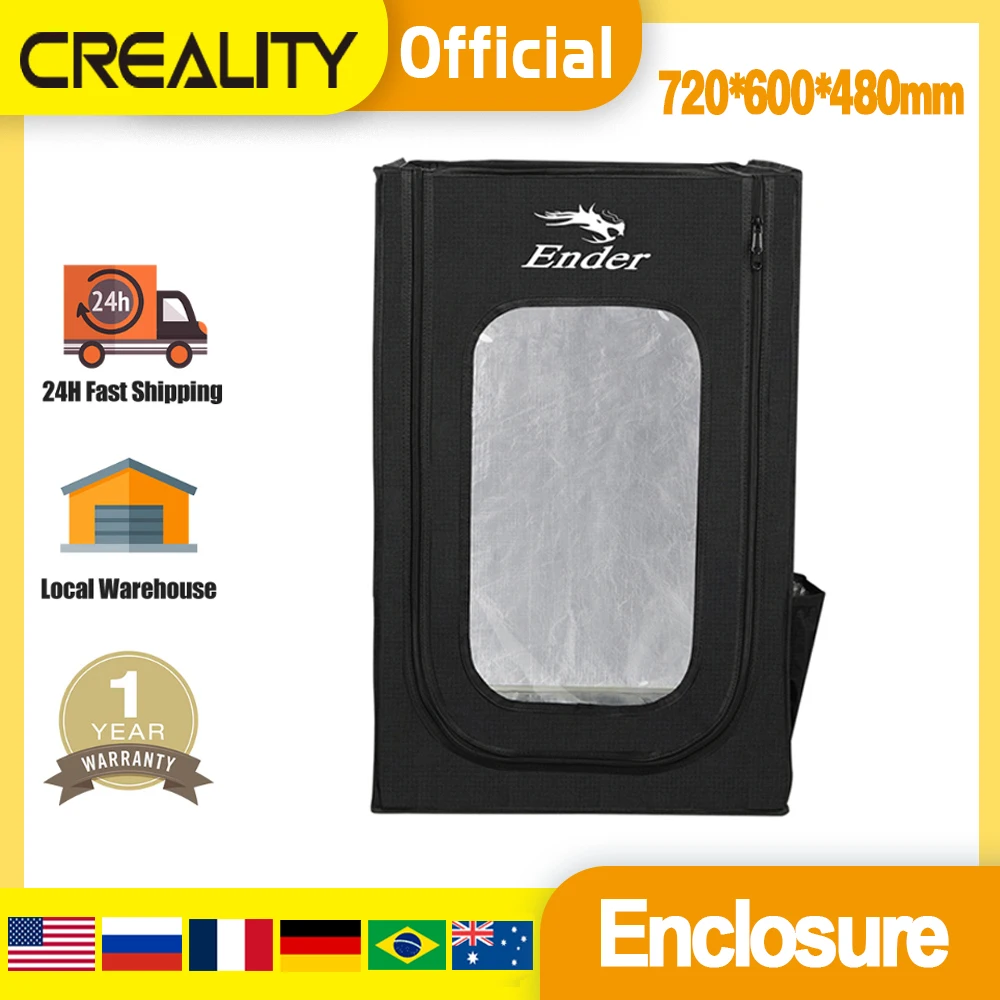 

CREALITY 3D Printer Enclosure For Ender-3 Ender-3 Pro Ender-3 V2 Safe Quick Easy Installation 3D Printer Enclosure 48*60*72cm