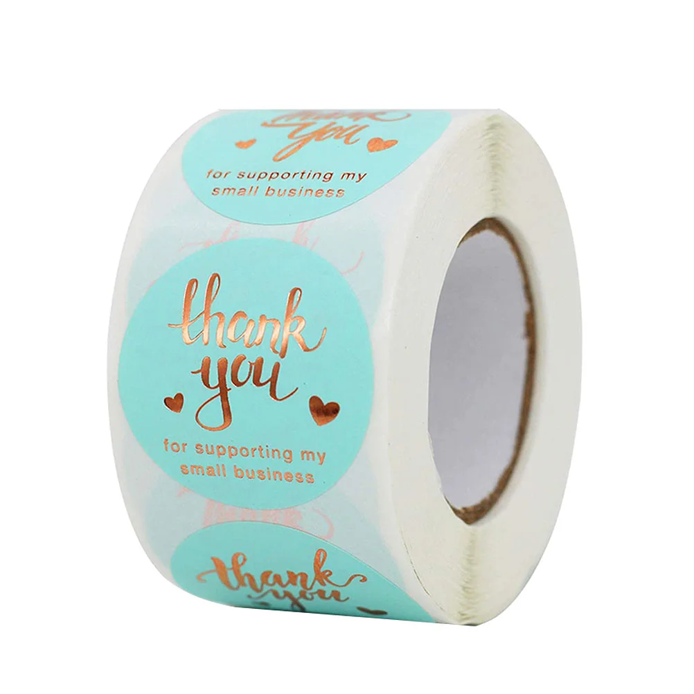 

Sticker Label Kraft Thankyou Decals Cake Thanks Labels Gift Foil Boxroll Thanksgiving Adhesive Surfaces Packing Round Candy