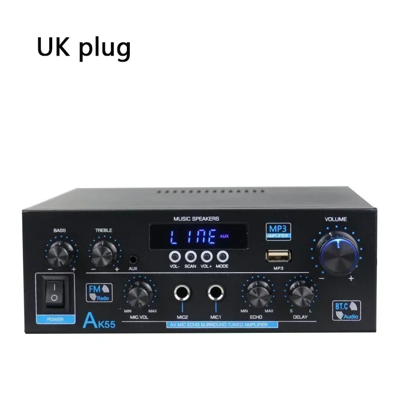 Домашний усилитель мощности 2 0 канала Bluetooth 5 Hi-Fi цифровой стерео звука 450 Вт +
