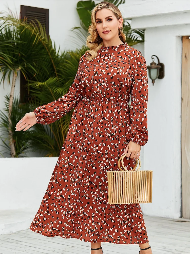 Oversized women's clothing new product popular loose fitting fashion floral dress for women plus size women clothing