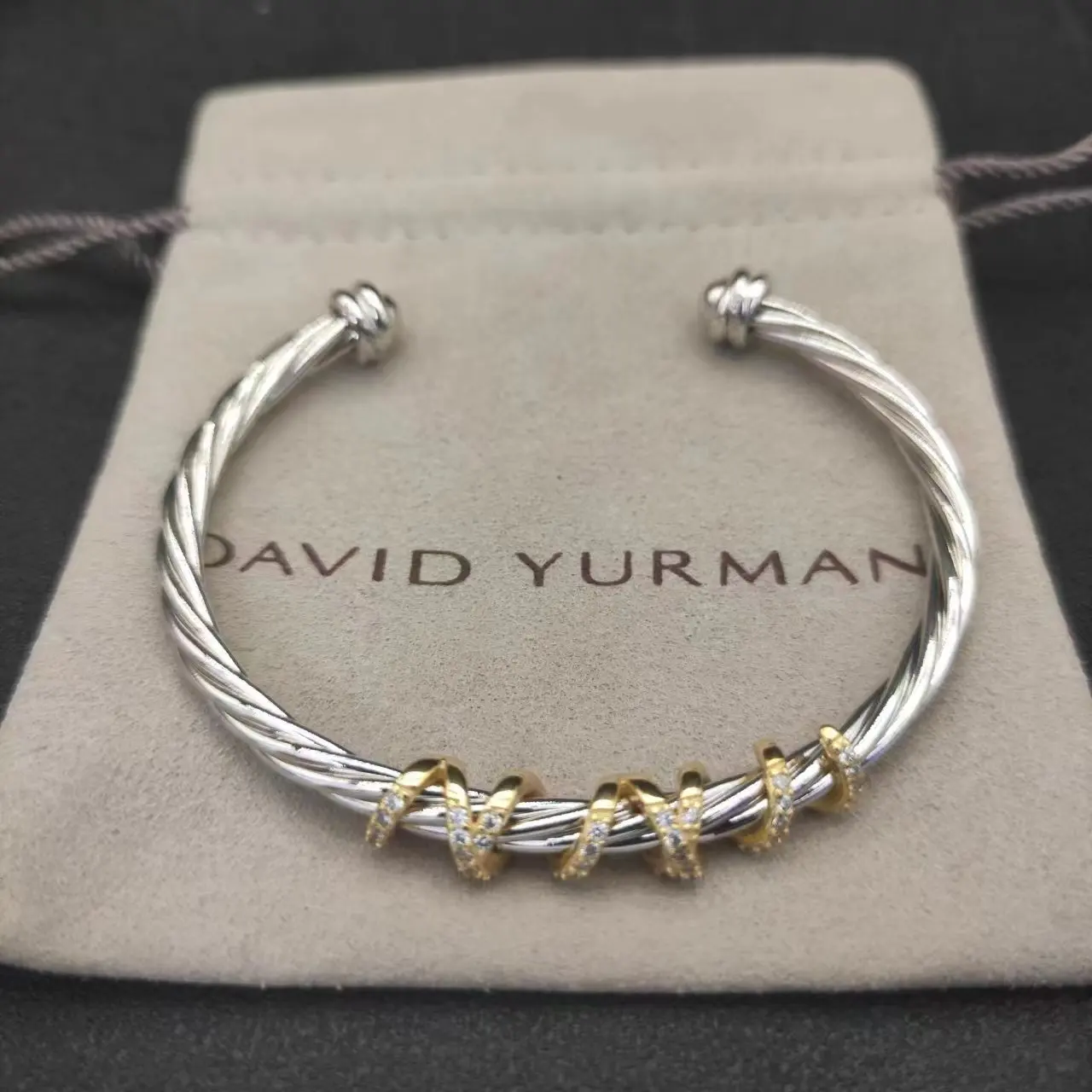 David Yurman Cable Classic bracelet Sterling Silver Twist thread set Classic fashion wholesale