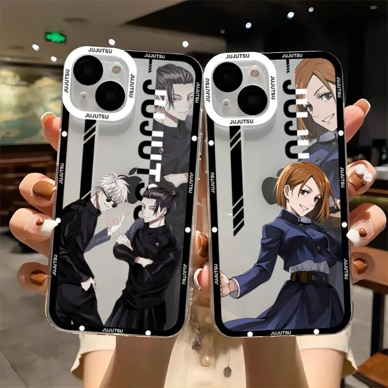 

Anime Jujutsu Kaisen Phone Case Telefoon For IPhone 14ProMax 13 14 12 11 Pro Max Mini Transparent Fundas Soft Cover