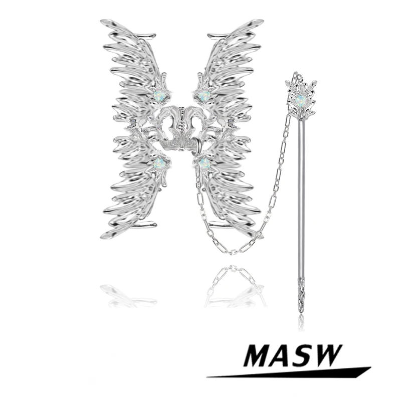 

MASW Modern Hair Accessories Hairclips Hot Sale High Quality Brass Geometric Hairpin Shark Hairclips For Women Female Gifts