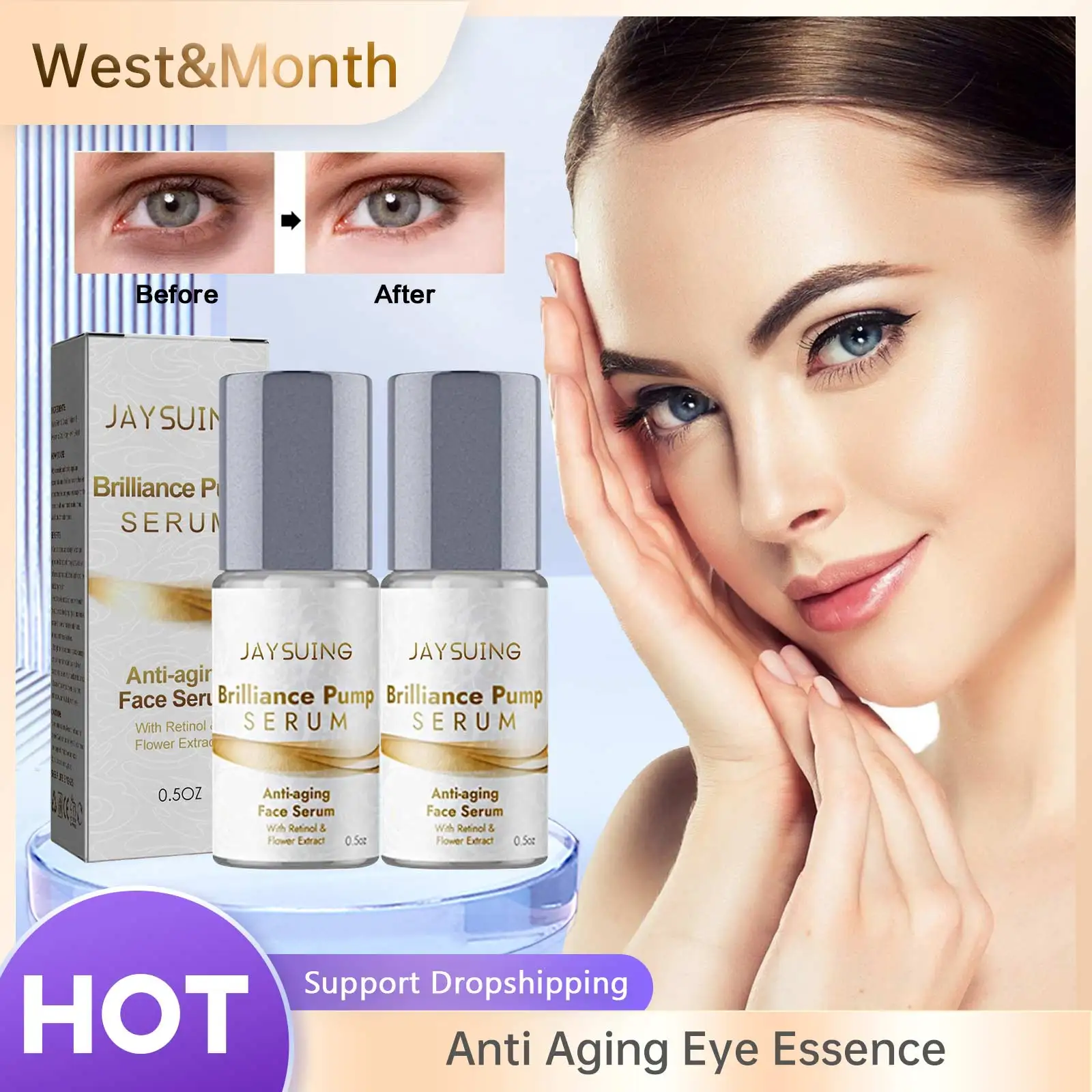 

Anti Aging Eye Serum Removal Wrinkles Brightening Fade Dark Circles Remove Eye Bags Anti Puffiness Lifting Firming Eyes Essence