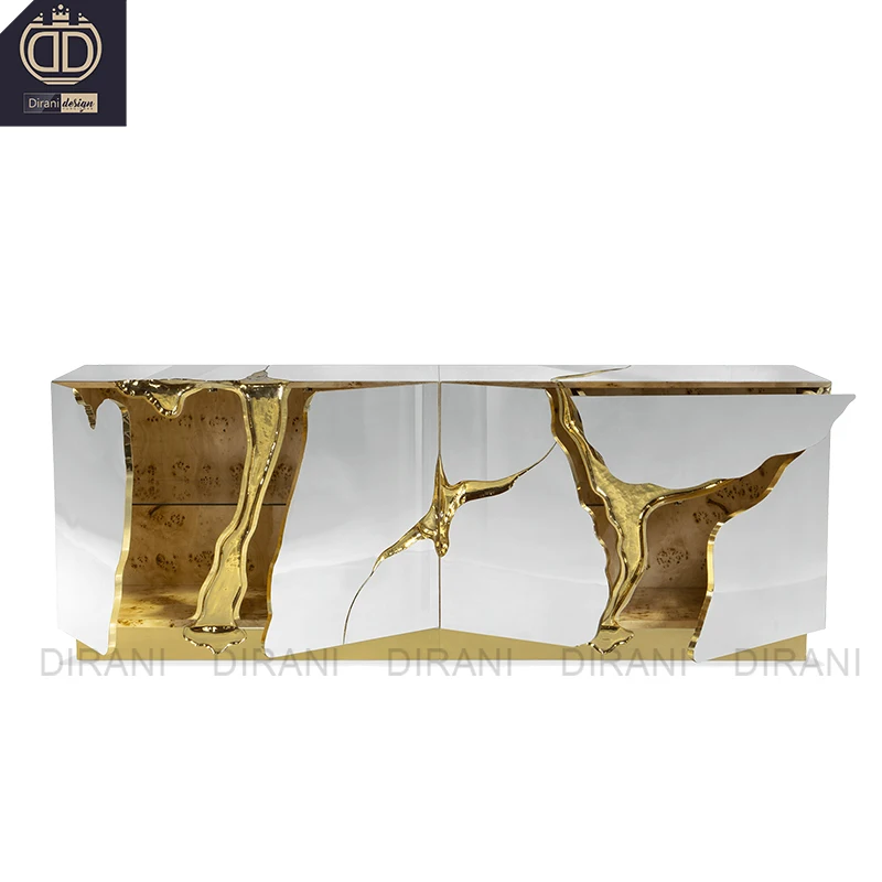 

Lapiaz Stainless Steel Luxurious Design Dining Room Side Board Cabinet Villa Postmodern Italian Luxury Sideboard Cabinet
