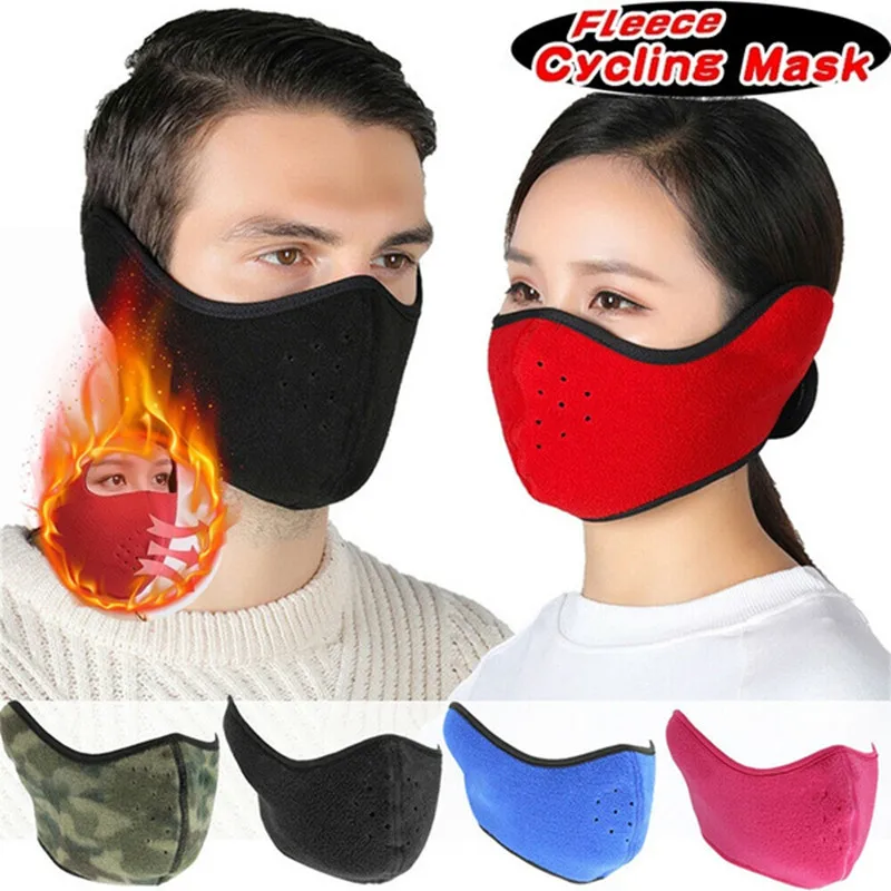 

Winter Outdoor Ski Mask Fleece Earmuffs Cycling Riding Warm Half Face Mask Windproof Mask Ear Protection Earlap Accessories
