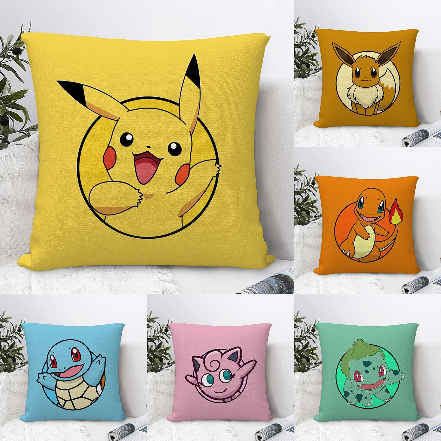 Новая наволочка с изображением покемона 45x45 милая в стиле аниме рисунком Пикачу HD