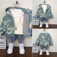 boys jacket spring and autumn 2022 new childrens clothing trendy printed windbreaker fashionable baby storm jacket