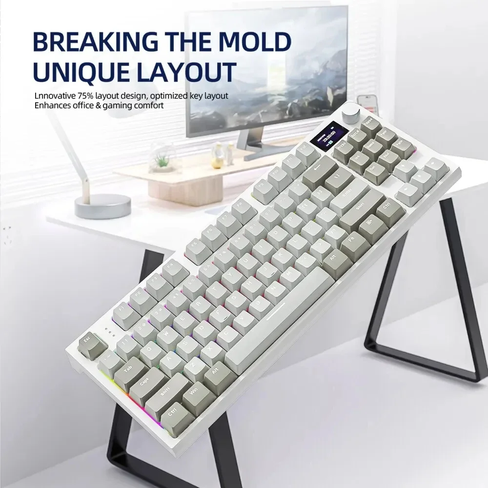 Клавиатура Механическая YS51 K86 с тремя режимами RGB Корейская Беспроводная игровая