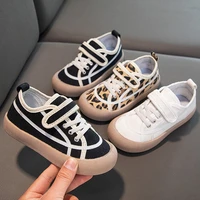 childrens canvas shoes kindergarten baby soft toddler girls leopard breathable casual shoes boys comfortable sneaker white shoes