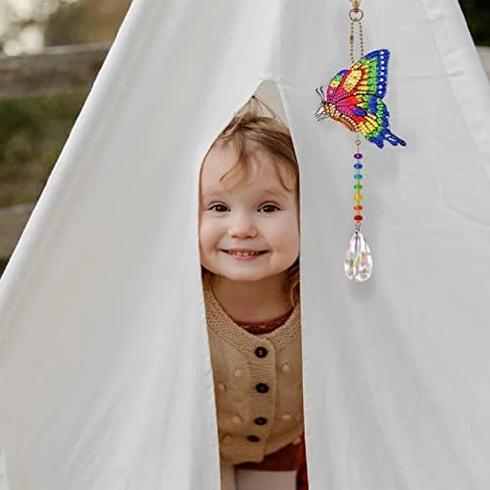 

DIY Rhinestone Painting Dream Catcher Wind Chimes Crystal Pendant Hanging Ornament DIY Craft Kit Home Wall Door Decor 2023 New