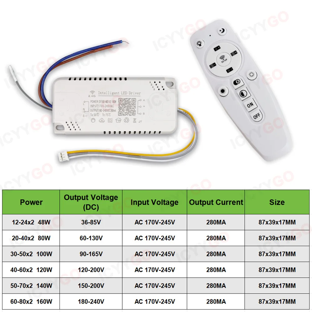 

ICYYGO 2.4G LED драйвер 48-160 Вт