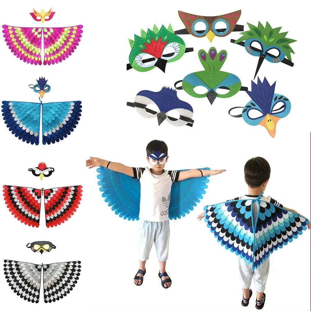 

Halloween Carnival Felt Cloak Masquerade Show Dress Up Wings Children's Day Bird Cloak Creative Props Kids Butterfly Costume