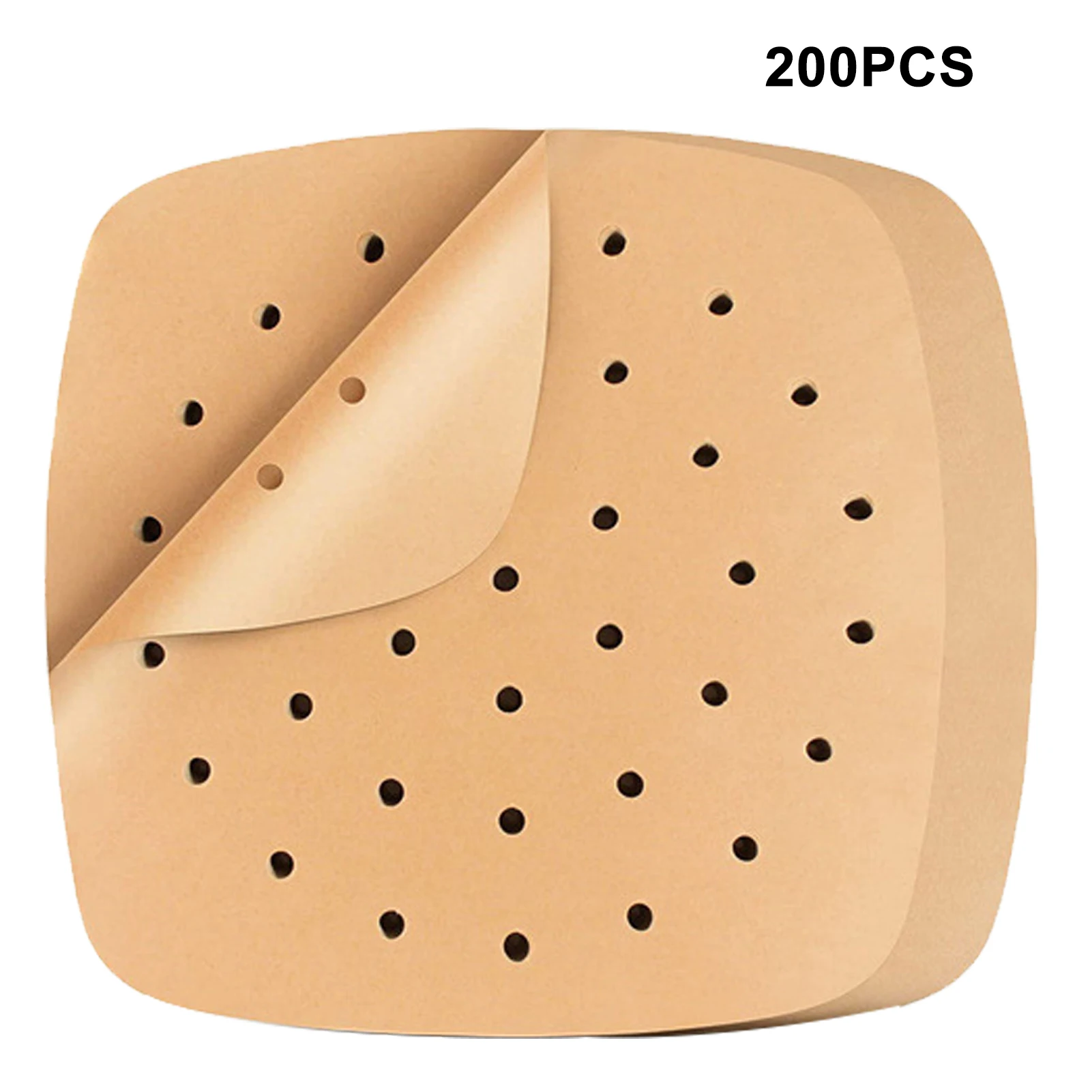 

200pcs Multifunction Eco Friendly Liner Barbecue Baking Paper Disposable Air Fryer Cooking Square Shaped Perforated Parchment