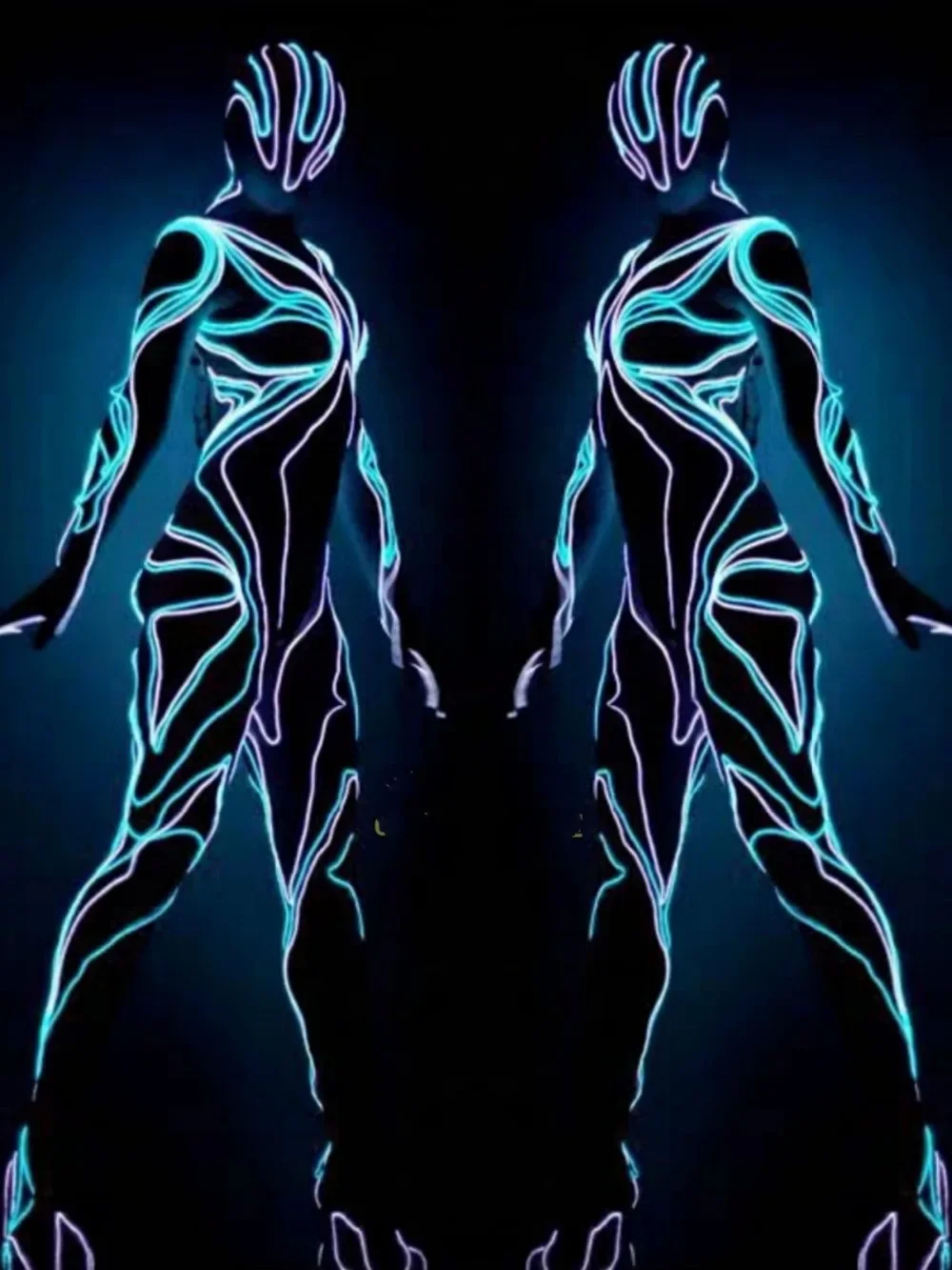 Сексуальный сценический женский танцевальный оптоволоконный светодиодный боди