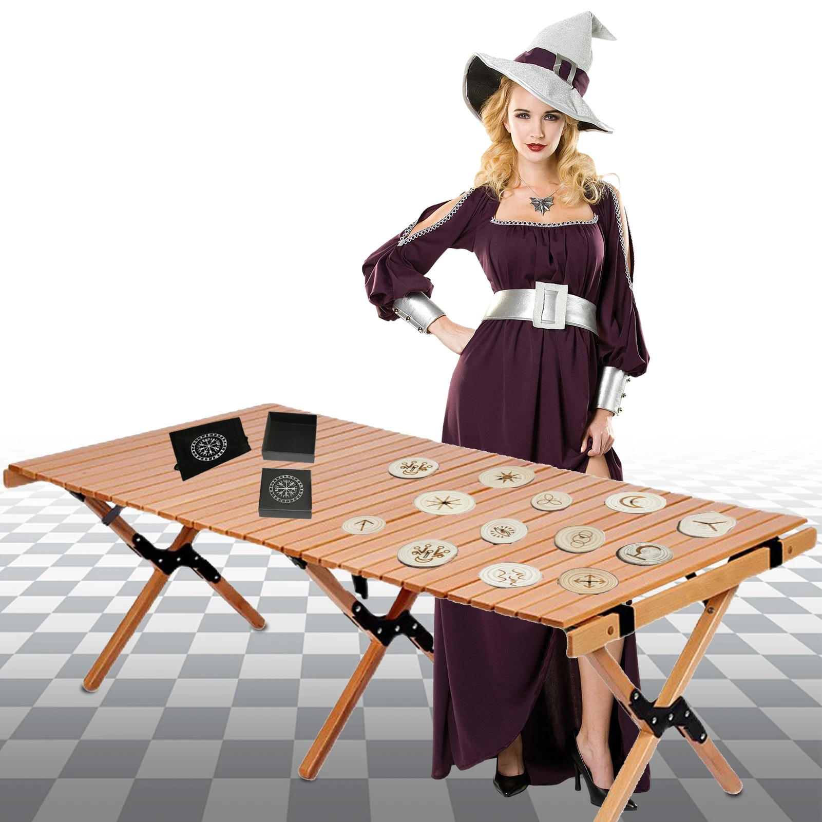 13 шт. Набор рун ведьмы для гадания с сумкой хранения |