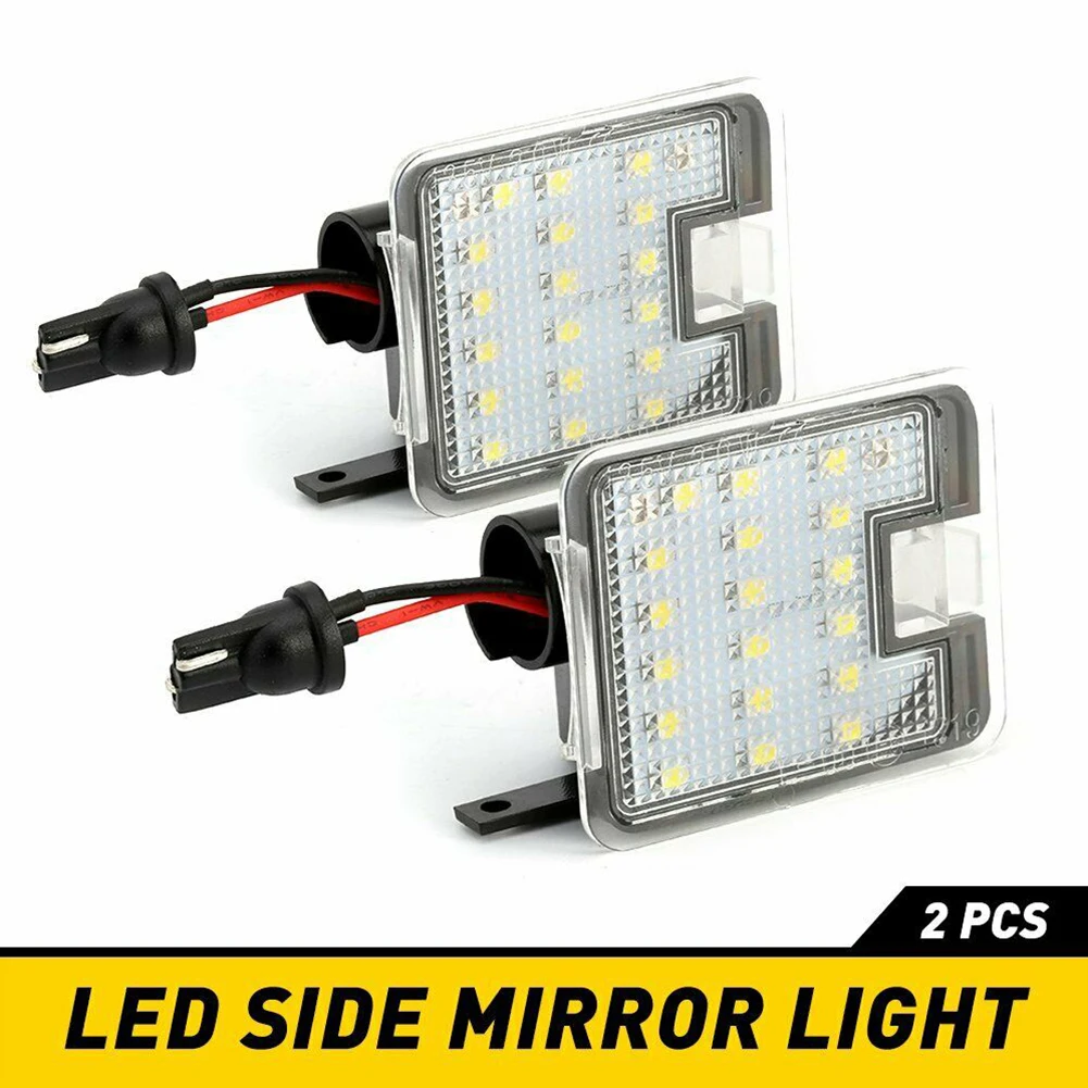 

2x Car LED Side Mirror Puddle Light Lamp Plastic For Ford For Mondeo MK4 Focus Kuga Dopo Escape C-Max Bright White 52x44x21.5mm