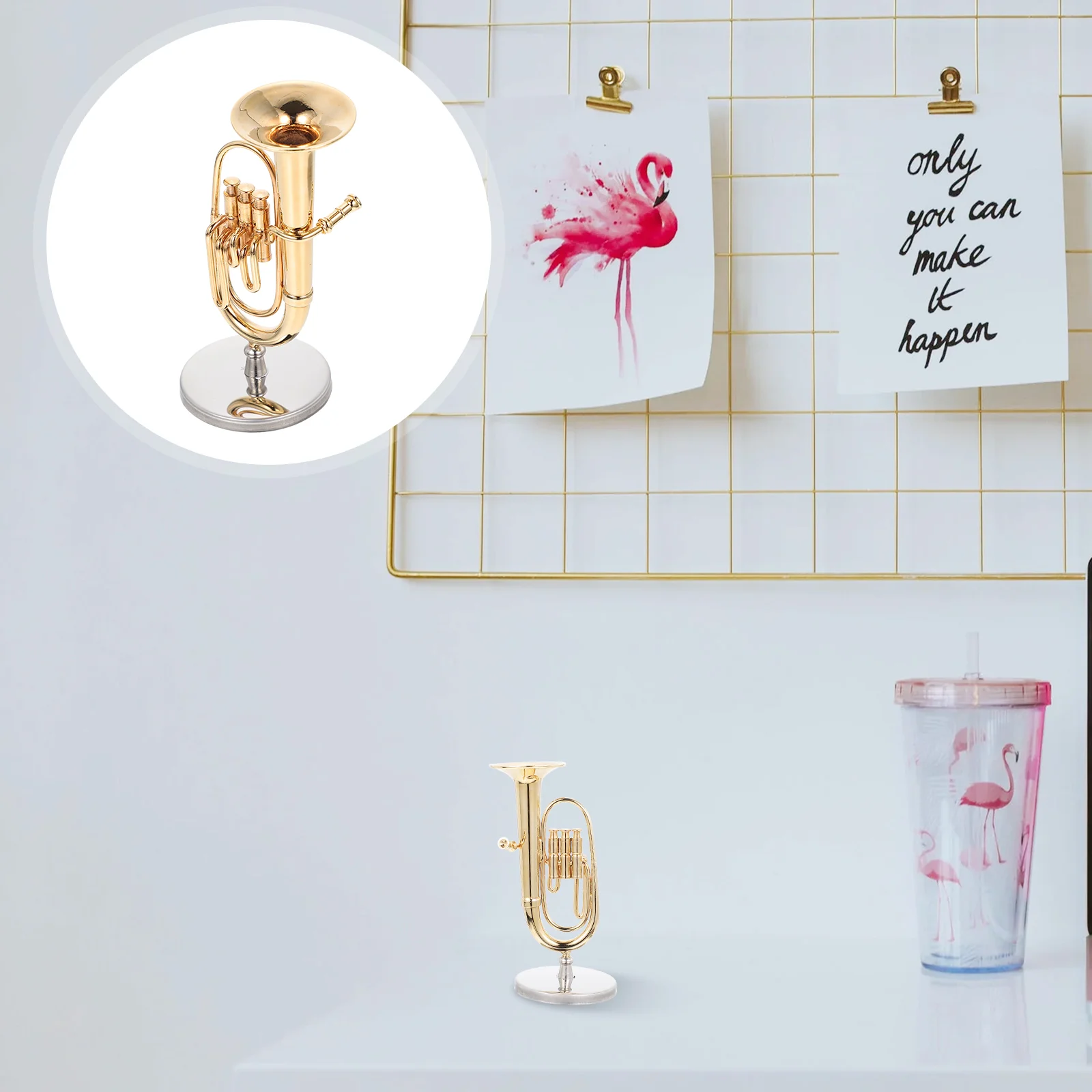 Baridong украшения офисный декор медный настольный баритон мини домашний 24-каратный