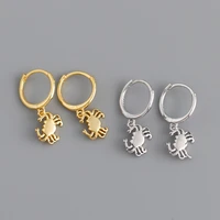 eh1178 ins personalized smooth circle s925 silver crab earrings