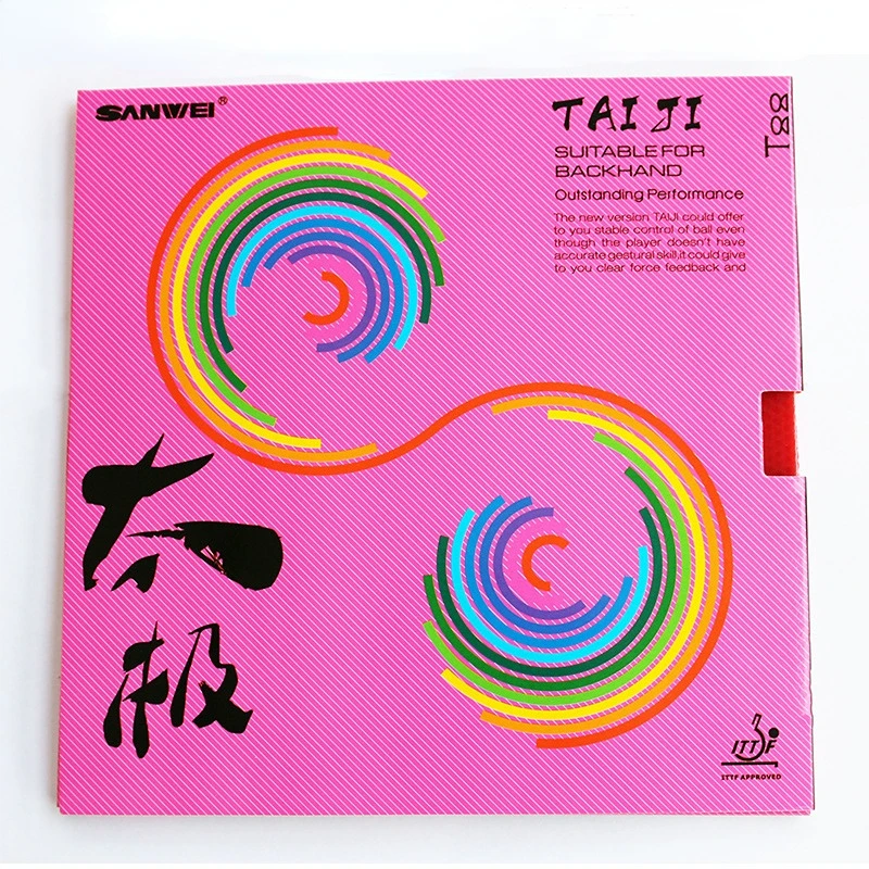

SANWEI TAIJI (TAICHI) PLUS 40+ Table Tennis Rubber Pips-in Half-sticky Pink German Style Tension Sponge Ping Pong Rubber T88
