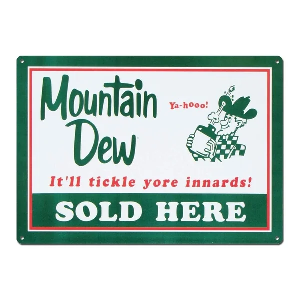 

Mountain Dew Soda Sold Here Tin Sign Metal Sign Metal Poster Metal Decor Metal Painting Wall Sticker Wall Sign