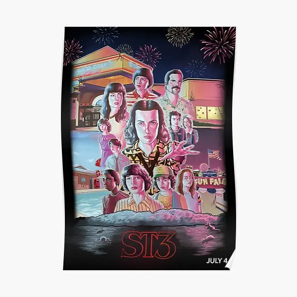 

Настенный постер с 3 веерами из сериала «очень странные дела»