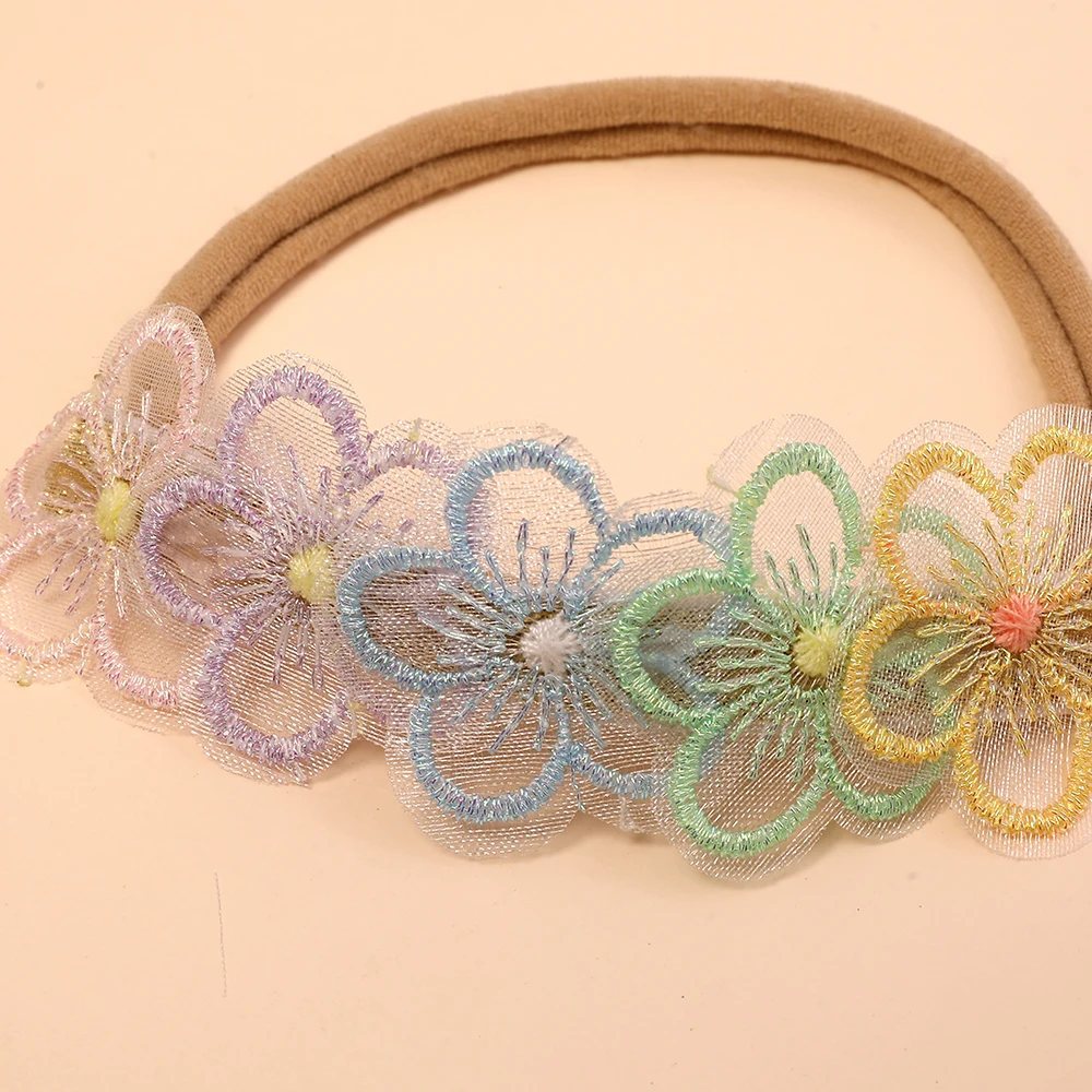 

1 Pcs/set Colorful Flower Hair Band For Baby Girl Elastic Soft Nylon Rubber Bands for Girls Children's Accessories Baby Items