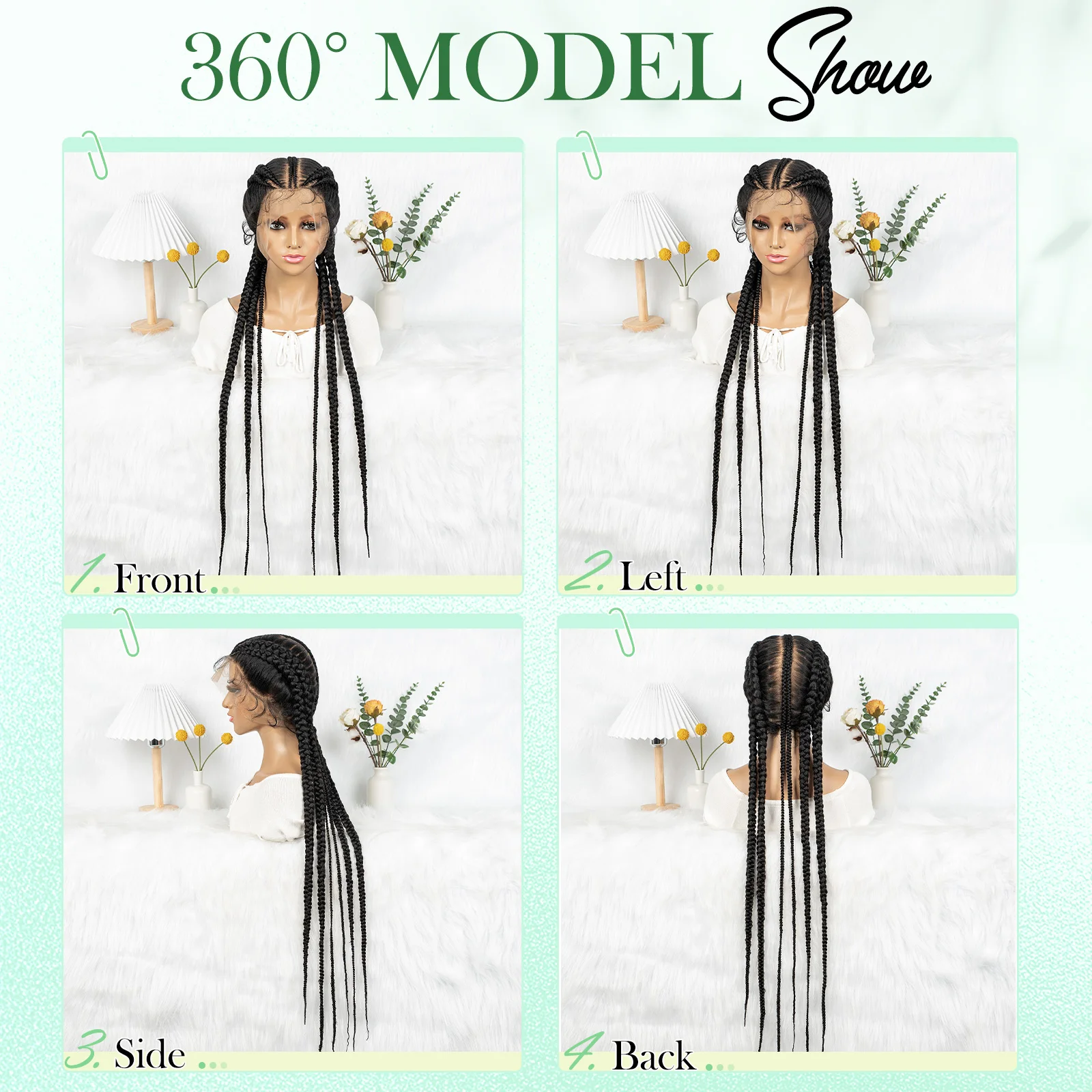 36-дюймовые плетеные парики Conrow полные кружевные для женщин парик с косой