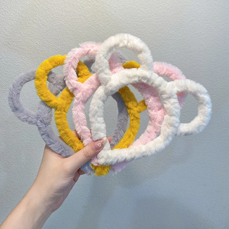 

Cute Plush Bear Bunny Ears Headband For Women Girls Fall/Winter Washing Face Hairbands Hair Hoop Korean Hair Accessories