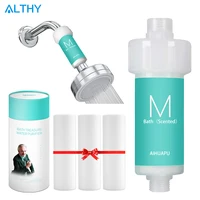 ALTHY Bathroom Shower Filter Herb Scent Bath Water Purifier - Chlorine Removal Water Softener - Reduces Dry Itchy Skin,Dandruff