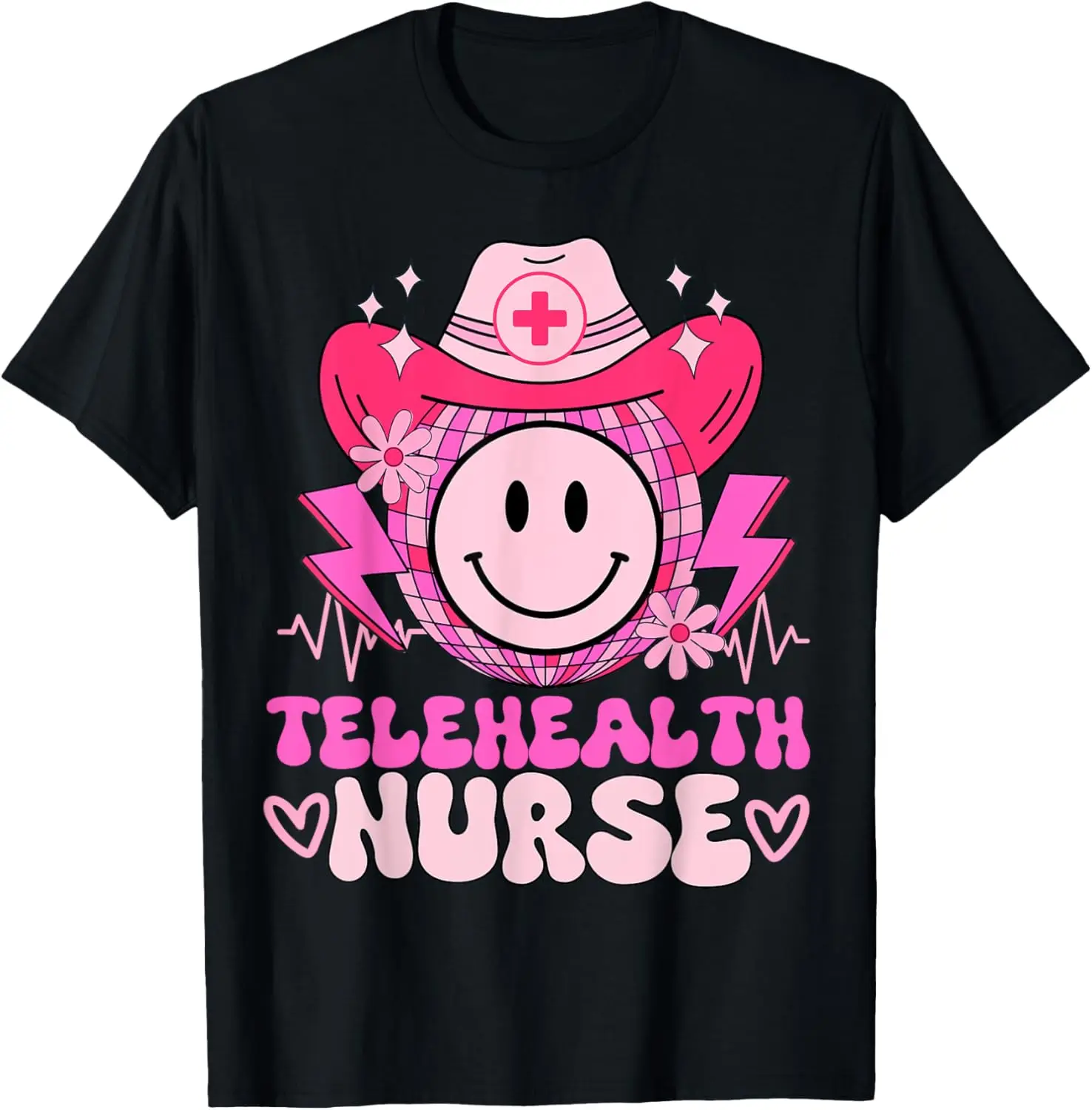 Милая медицинская футболка с ретро-стетоскопом RN для медсестры в стиле