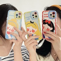disney alice princess cartoon phone cases for iphone 11 pro max 12 mini xr xs max 8 x 7 girls transparent anti drop soft cover