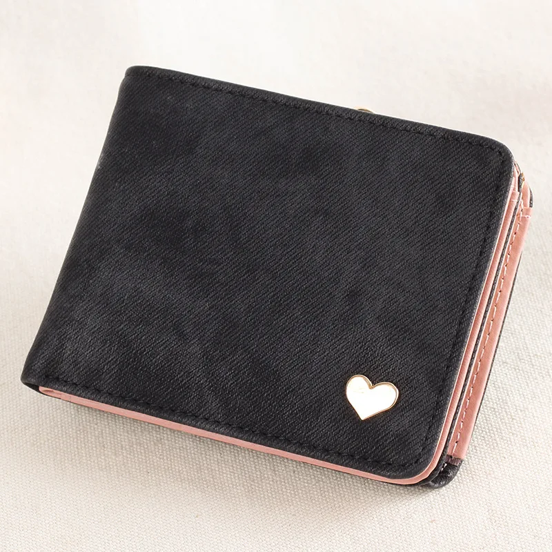 Women Small Clutch Wallet MultiFunction Change Purses Heart Decoration Big Capacity Wallets Cute Card Holder Money Bag