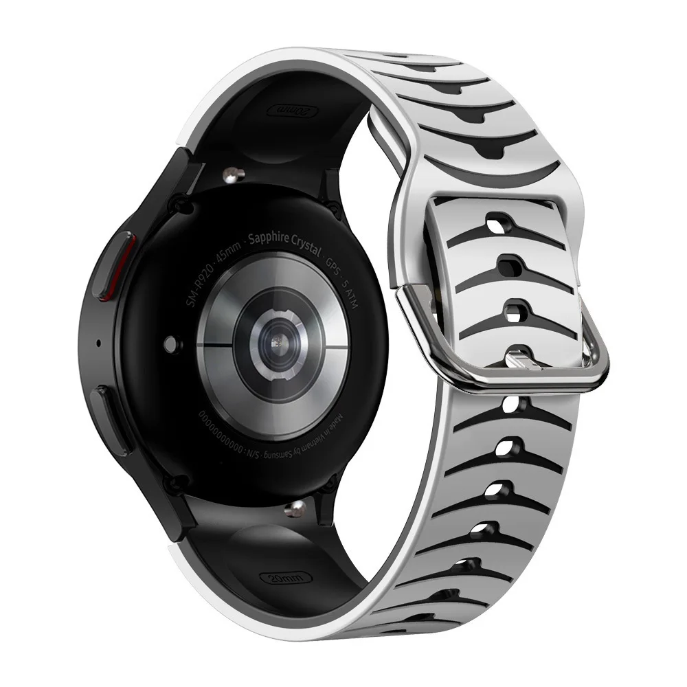 Фото Силиконовый ремешок для Samsung Galaxy Watch 4/5/5 Pro/45 мм/44 мм/40 мм, браслет для смарт-часов Galaxy watch 4 classic 46 мм, 20 мм №3