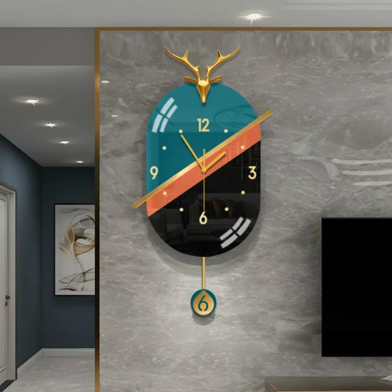 

Light Luxury Restaurant Wall Clock Luxury Large Modern Design Large Swing Personality Creative Decoration Simple Home Wall Clock