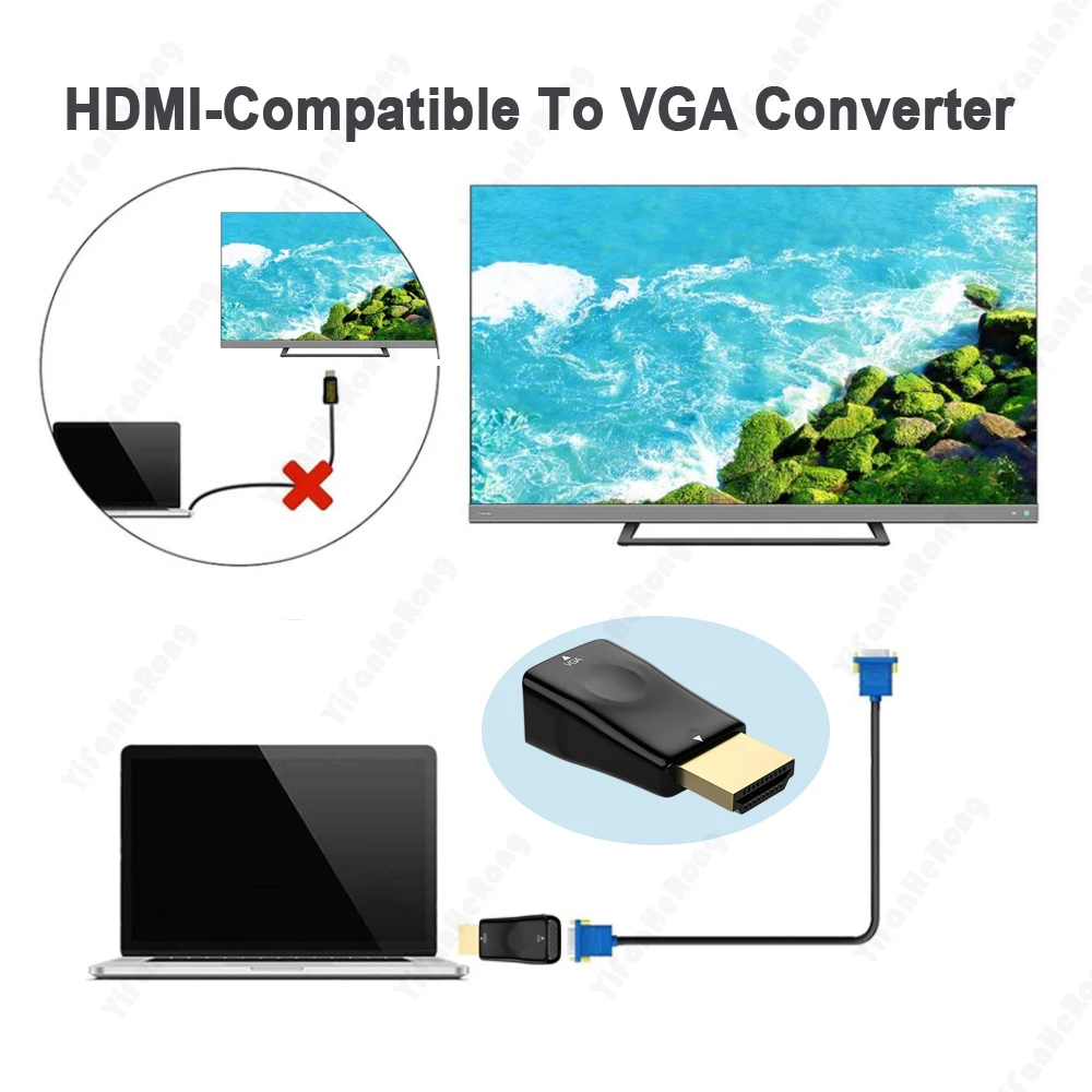 Адаптер hdmi-vga 1080P для Xbox PS4 ПК ноутбуков ТВ-приставок проекторов - купить по
