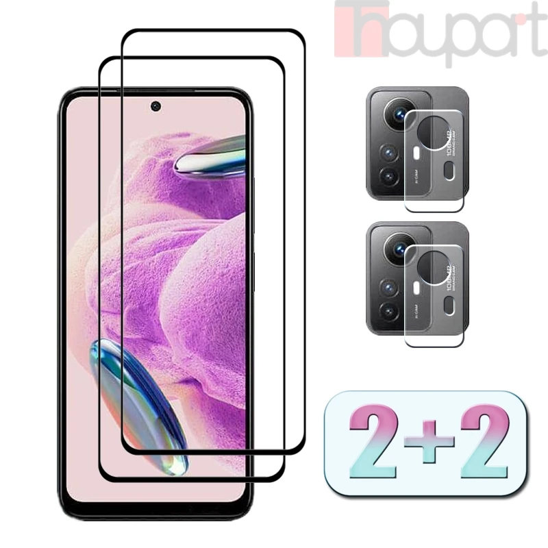 2 + Защитная пленка для экрана Redmi Note 12S из закаленного стекла мягкого волокна