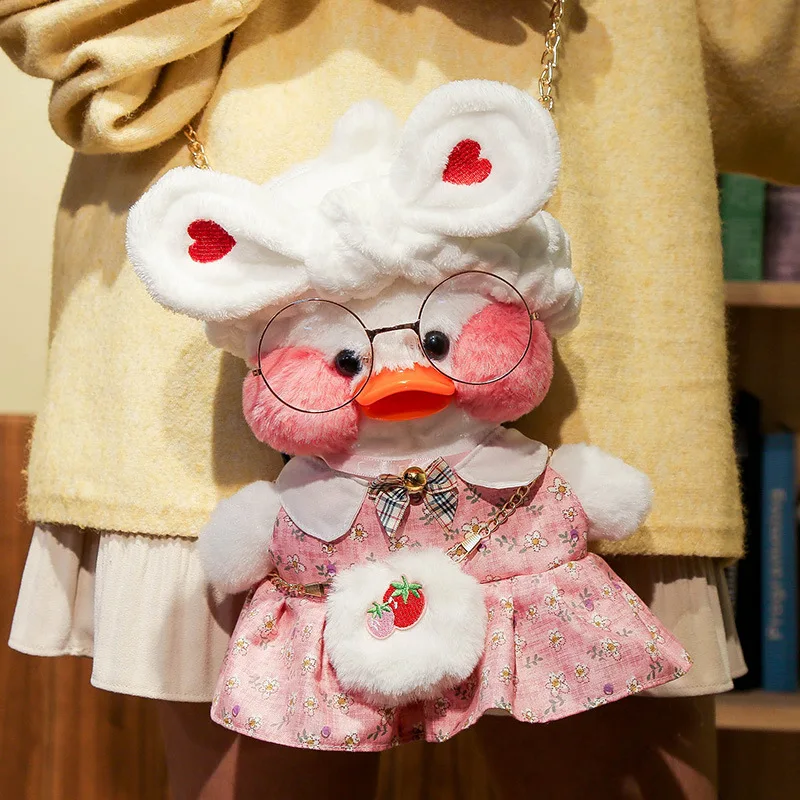 

30cm Kawaii Yellow Duck Lalafanfan Plush Toy Girls Backpack Soft Stuffed Animals Doll Crossbody Bag Christmas Gifts For Children