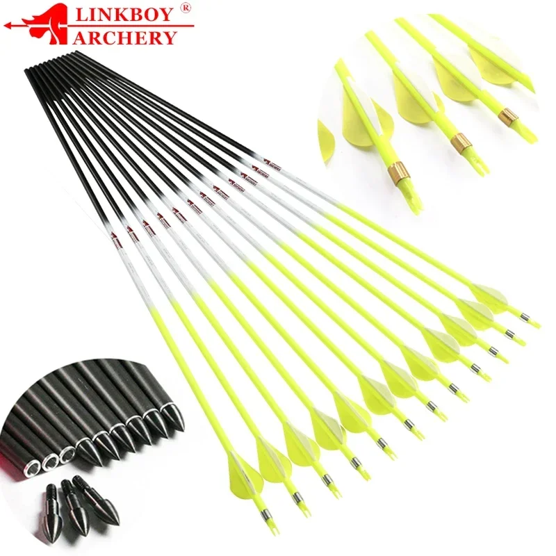 Tubes De Flèches Carbone Linkboy Archery - ID 6,2 Mm, Spine 300 à 800, 30/32 Pouces