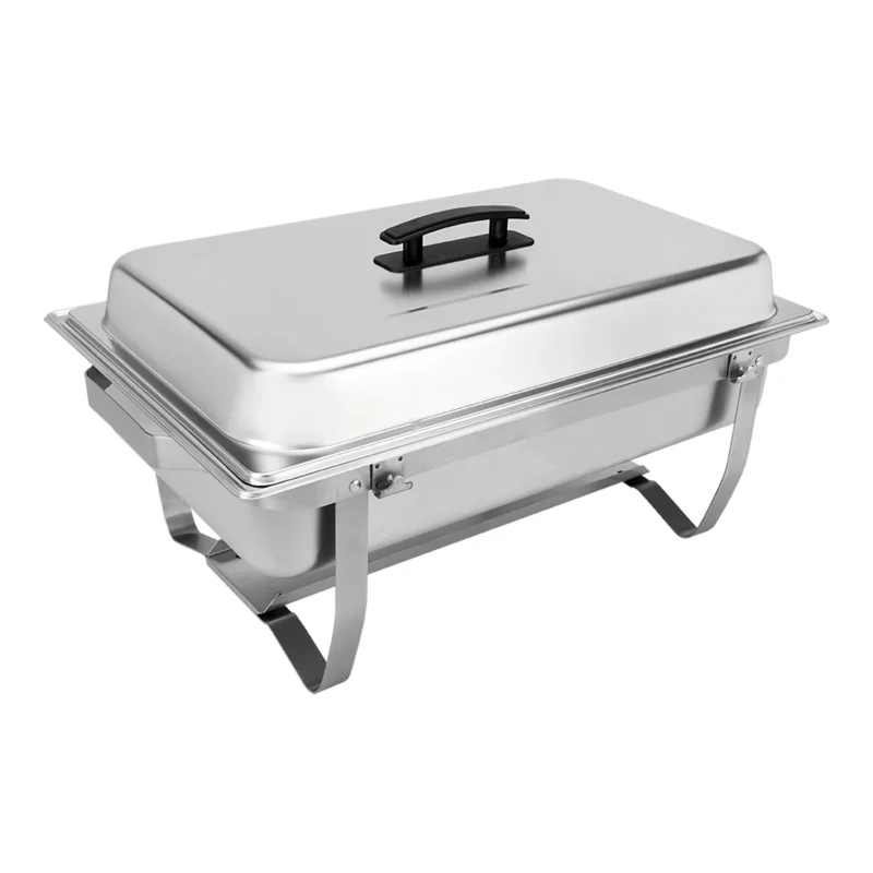 

Sterno 70153 Foldable Frame Buffet Chafer Set, 8-Quart, Stainless Steel Finish