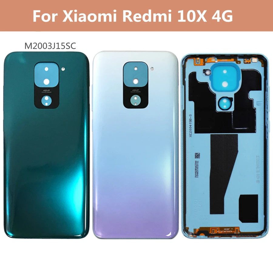 

6.53" NEX For Xiaomi Redmi 10X 4G Back Battery Cover Door for Redmi Note 9 10x 4G Rear Housing Case Note9 Battery Cover