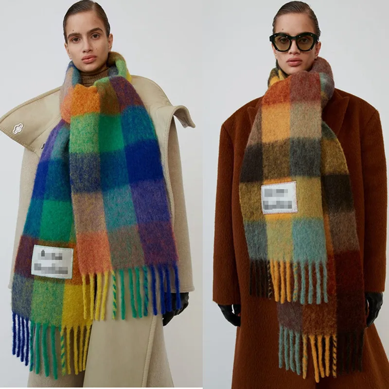 

Studios Mannen En Vrouwen Algemene Stijl Kasjmier Sjaal Designer Acne Deken Sjaal Vrouwen Stijl Kleurrijke Plaid Mode Warm Neck