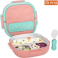 500ml stainless steel bento box insulated lunch box for kids toddler girls metal portion sections leakproof lunch container box